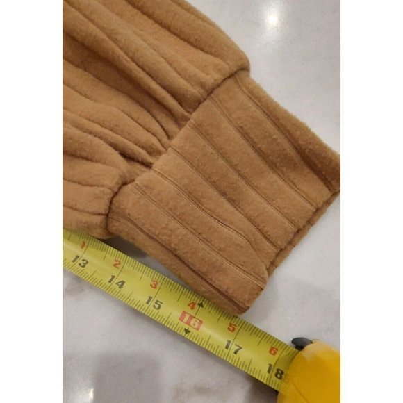 Nine West XXL Tunic Top Elson Tan Fleece Hoodie Striped Pullover Long Sleeve - Picture 7 of 7